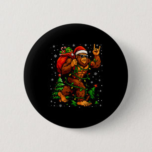 Badge Rond 5 Cm Père Noël Bigfoot Sapin de Noël Lumières de Noël D