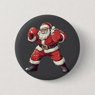 Badge Rond 5 Cm Père Noël Boxer Lover Drôle Mixed martial art Muay