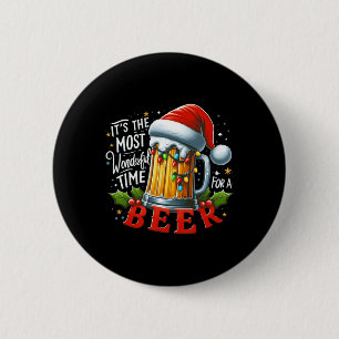 Badge Rond 5 Cm Père Noël C'est le moment le plus merveilleux pour