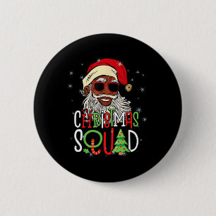 Badge Rond 5 Cm Père Noël Christmas Squad Black Men African Americ