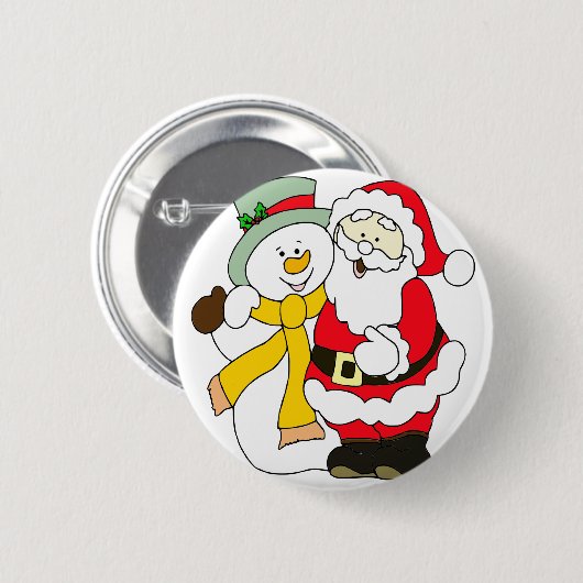 Badge Rond 5 Cm père Noël-claus (Devant & derrière)