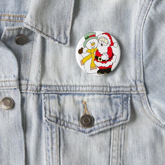Badge Rond 5 Cm père Noël-claus (En situation)