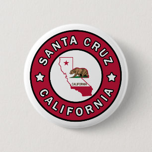 Badge Rond 5 Cm Père Noël Cruz Californie