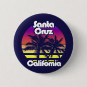 Badge Rond 5 Cm Père Noël Cruz Californie (Devant)