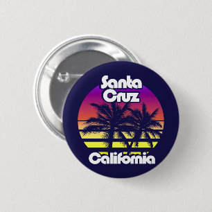 Badge Rond 5 Cm Père Noël Cruz Californie