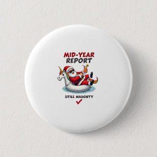 Badge Rond 5 Cm Père Noël de Noël en Juillet sur Flotteur de Pisci