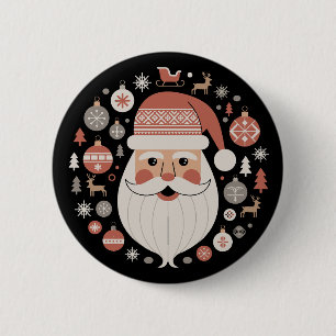 Badge Rond 5 Cm Père Noël de Noël scandinave Cottagecore norvégien