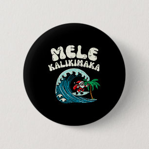 Badge Rond 5 Cm Père Noël de surf de Noël Mele Kalikimaka Xmas Hom