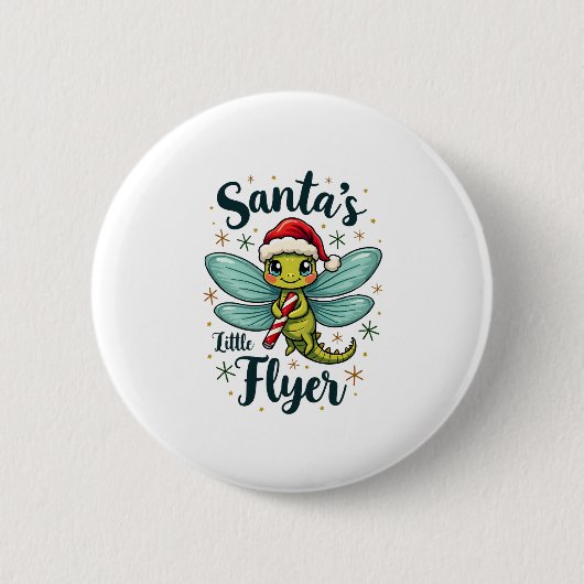 Badge Rond 5 Cm Père Noël Dragonfly (Devant)