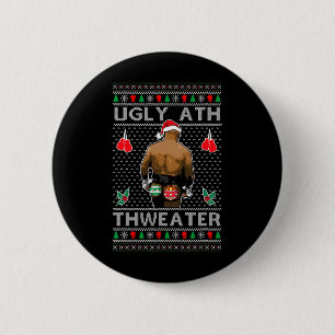 Badge Rond 5 Cm Père Noël drôle de boxe Ath Sweater Moche Joyeux N