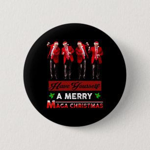 Badge Rond 5 Cm Père Noël drôle Trump Passez un joyeux méga Noël