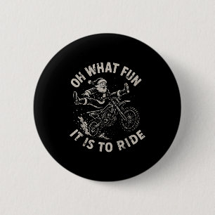Badge Rond 5 Cm Père Noël en moto cross Noël Né pour glisser