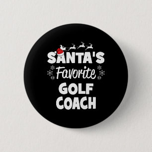 Badge Rond 5 Cm Père Noël Favori Golf Coach Fun Christmas Matching
