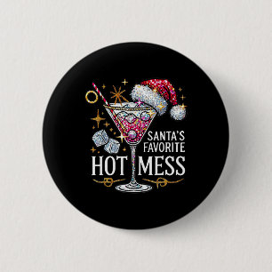 Badge Rond 5 Cm Père Noël Favori Mess Noël Marge de Noël