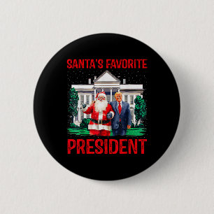 Badge Rond 5 Cm Père Noël Favori Président Père Noël Trump Danser