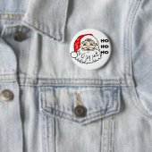 Badge Rond 5 Cm Père Noël font face, HOHOHO (En situation)
