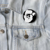 Badge Rond 5 Cm Père Noël frais (En situation)