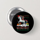 Badge Rond 5 Cm Père Noël French Bulldog équitation Unicorn Christ (Devant & derrière)