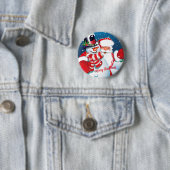 Badge Rond 5 Cm Père Noël & Frosty (En situation)