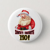 Badge Rond 5 Cm Père Noël - Ho favori (Devant)