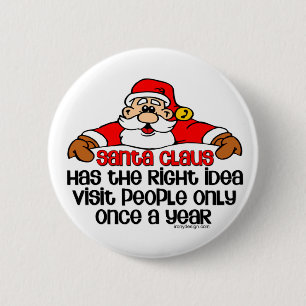Badge Rond 5 Cm Père Noël Humour