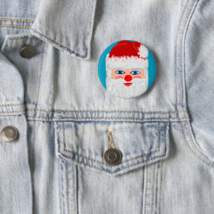 Badge Rond 5 Cm Père Noël jovial
