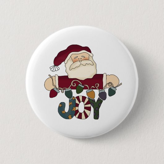 Badge Rond 5 Cm Père Noël Joy (Devant)