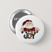Badge Rond 5 Cm Père Noël Joy (Devant & derrière)