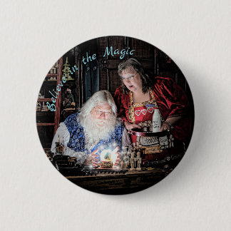 Badge Rond 5 Cm Père Noël magie
