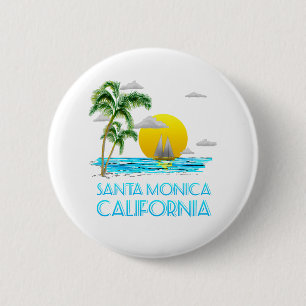 Badge Rond 5 Cm Père Noël Monica California