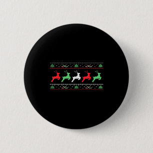 Badge Rond 5 Cm Père Noël Noël Renne Corne Noël Noël