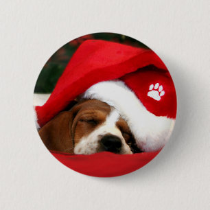 Badge Rond 5 Cm Père Noël Paws