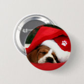 Badge Rond 5 Cm Père Noël Paws (Devant & derrière)
