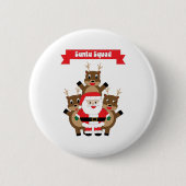 Badge Rond 5 Cm Père Noël Squad Funny Reindeer (Devant)