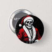 Badge Rond 5 Cm Père Noël squelette (Devant & derrière)