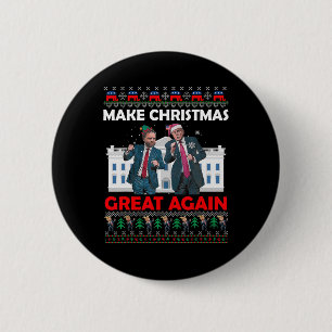 Badge Rond 5 Cm Père Noël Trump Dance Rendre Noël magnifique à nou