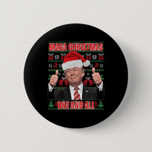 Badge Rond 5 Cm Père Noël Trump Noël Humour Funny Trump Noël 1
