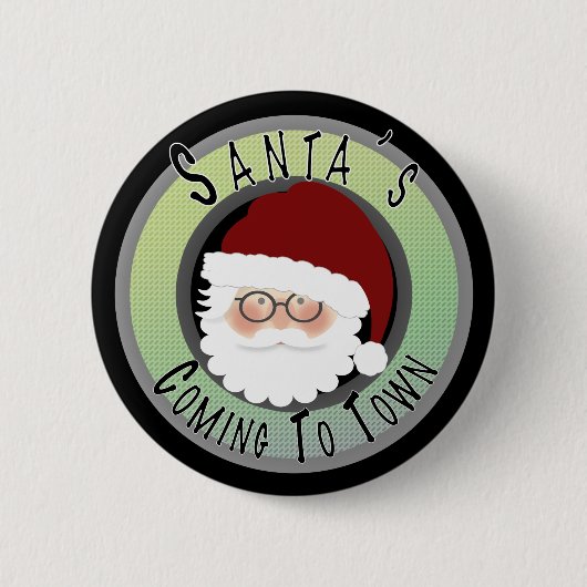 Badge Rond 5 Cm Père Noël Venir en ville ! (Devant)