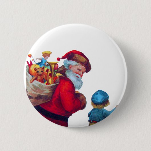 BADGE ROND 5 CM PÈRE NOËL VINTAGE 2 (Devant)