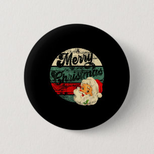 Badge Rond 5 Cm Père Noël vintage Joyeux Noël Visage Vieille Mode