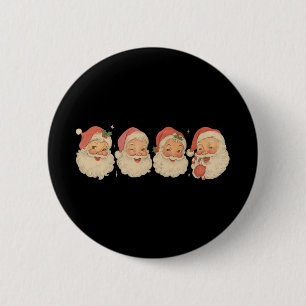 Badge Rond 5 Cm Père Noël Vintage Mignon Joyeux Noël Wo