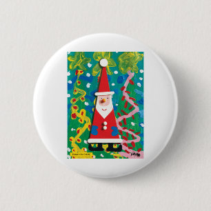Badge Rond 5 Cm Père Noël Winter Wonderland - Kids Art pour CHOC
