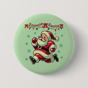 Badge Rond 5 Cm Père Noël Zoomie Noël