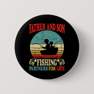 Badge Rond 5 Cm Père vintage Fils Pêche Partenaires Pour La Vie Pa