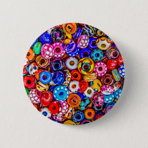 Badge Rond 5 Cm Perles