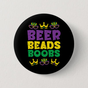 Badge Rond 5 Cm Perles drôle Louisiana Nola Mardi Gras Hommes Les