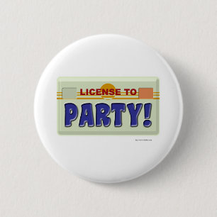 Badge Rond 5 Cm Permis De Fête !