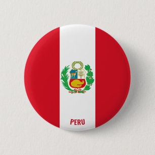 Badge Rond 5 Cm Pérou Drapeau charmant patriotique