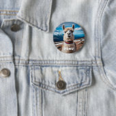 Badge Rond 5 Cm Pérou Llama (En situation)