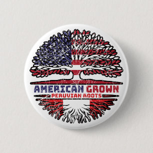 Badge Rond 5 Cm Pérou Pérou États-Unis Amérique États-Unis Arbre